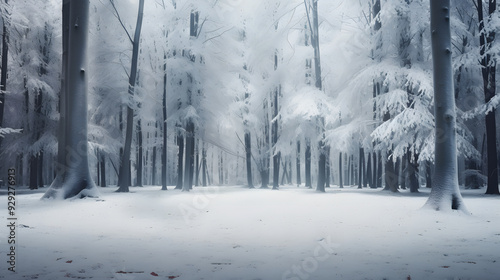 snowie woods, forrest with a lot of snow photo