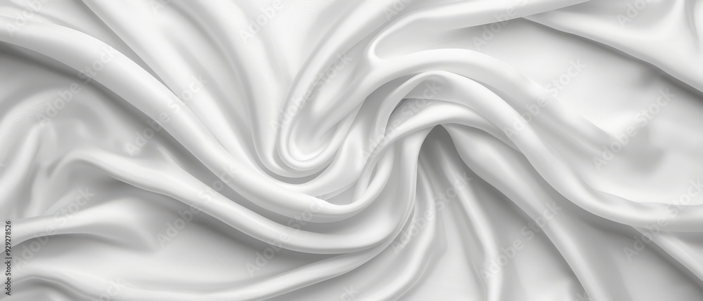 Naklejka premium A tight shot of a white fabric, showcasing undulating patterns at its upper and lower edges