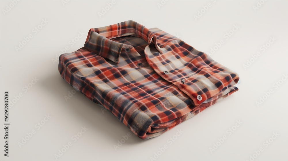 Neatly folded plaid flannel shirt, with its soft texture and bold pattern, ready for comfortable, stylish dressing in cool weather.
Neatly folded plaid flannel shirt, with its soft texture and bold pattern, ready for comfortable, stylish dressing in cool weather.