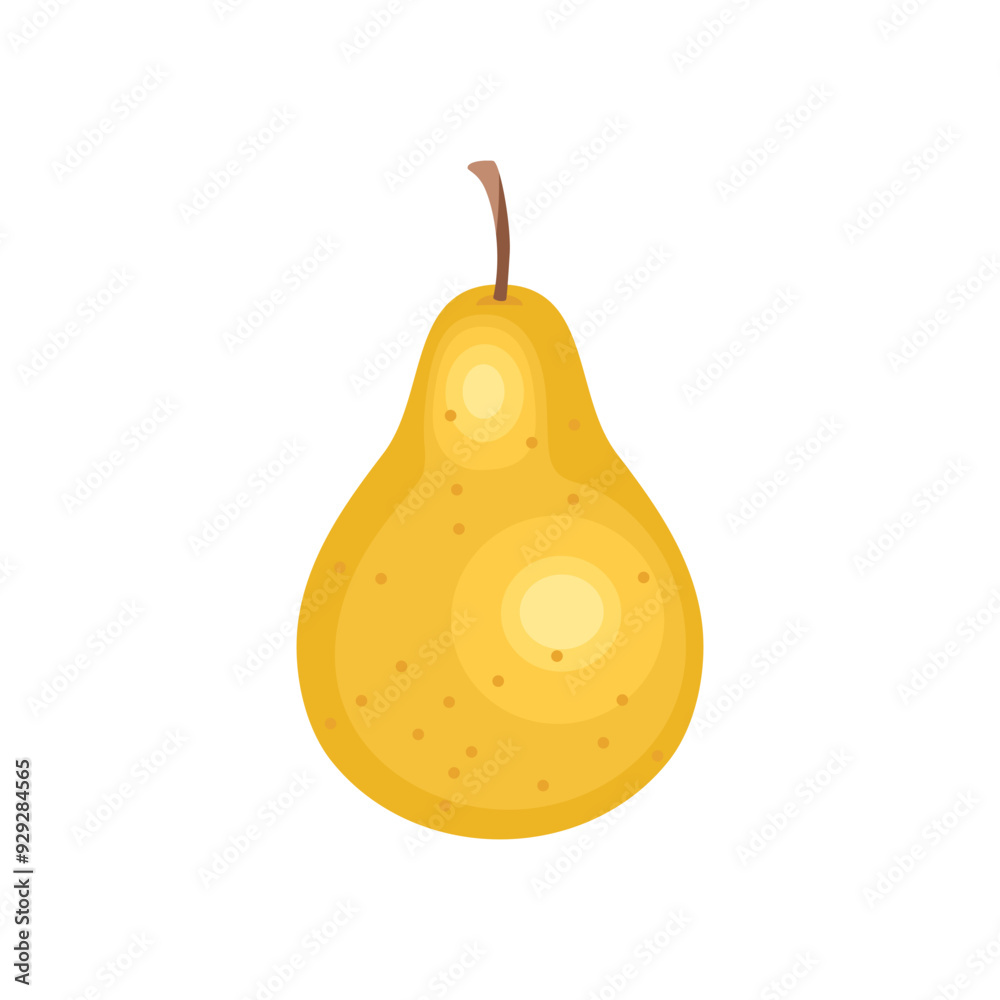Yellow pear isolated on white. Fruit icon. Vector flat simple illustration. Yellow pear isolated on white. Fruit icon. Vector flat simple illustration.