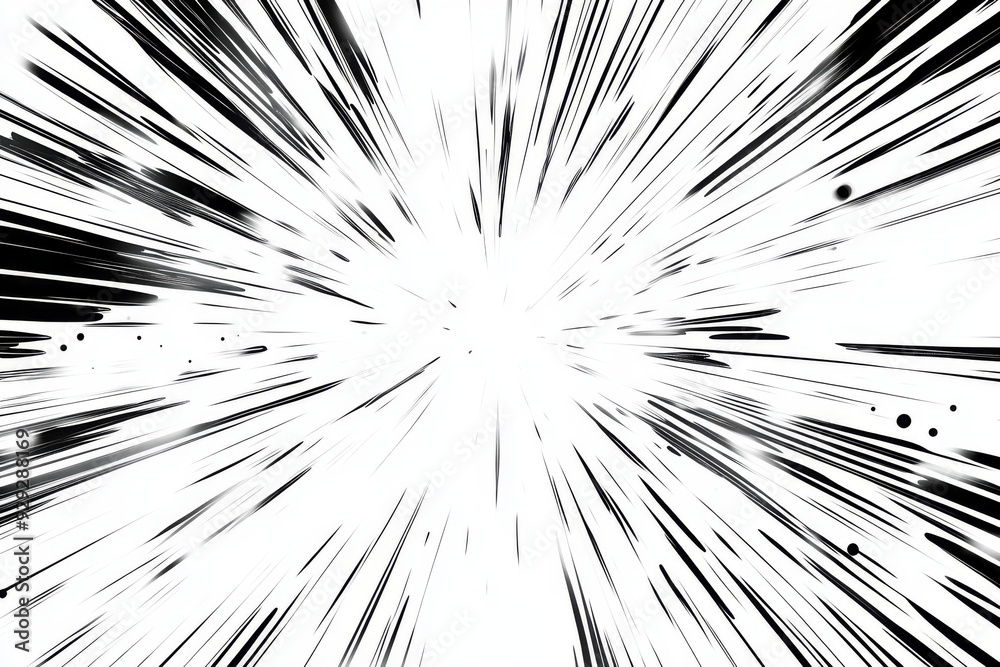 Obraz premium Dynamic anime-style Experience: Engulfed in the Energetic Speed Lines of Manga with Multiple Focus Points for Action Immersion,Anime-Style,illustration,Picture BooksFor Poster,Novel,UI,WEB,Game,Design