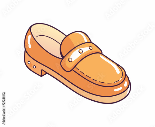 Brown loafer shoe stock illustration