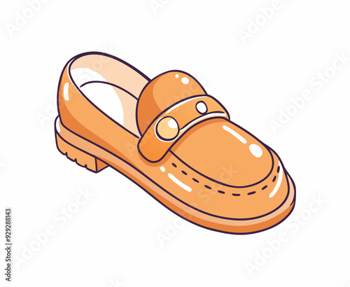 Brown loafer shoe stock illustration