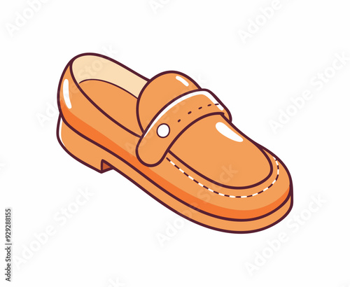 Brown loafer shoe stock illustration