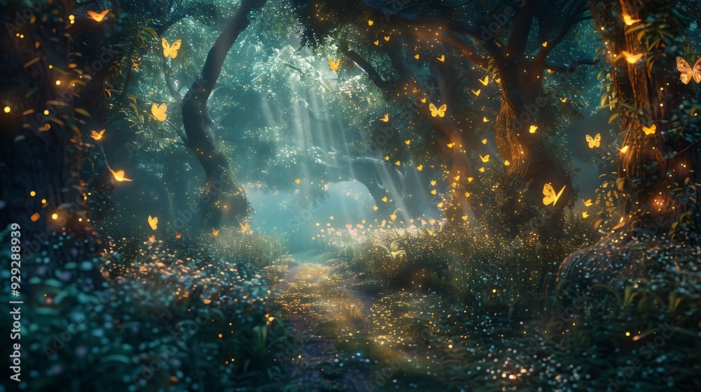 Fototapeta premium Mystical anime style landscape