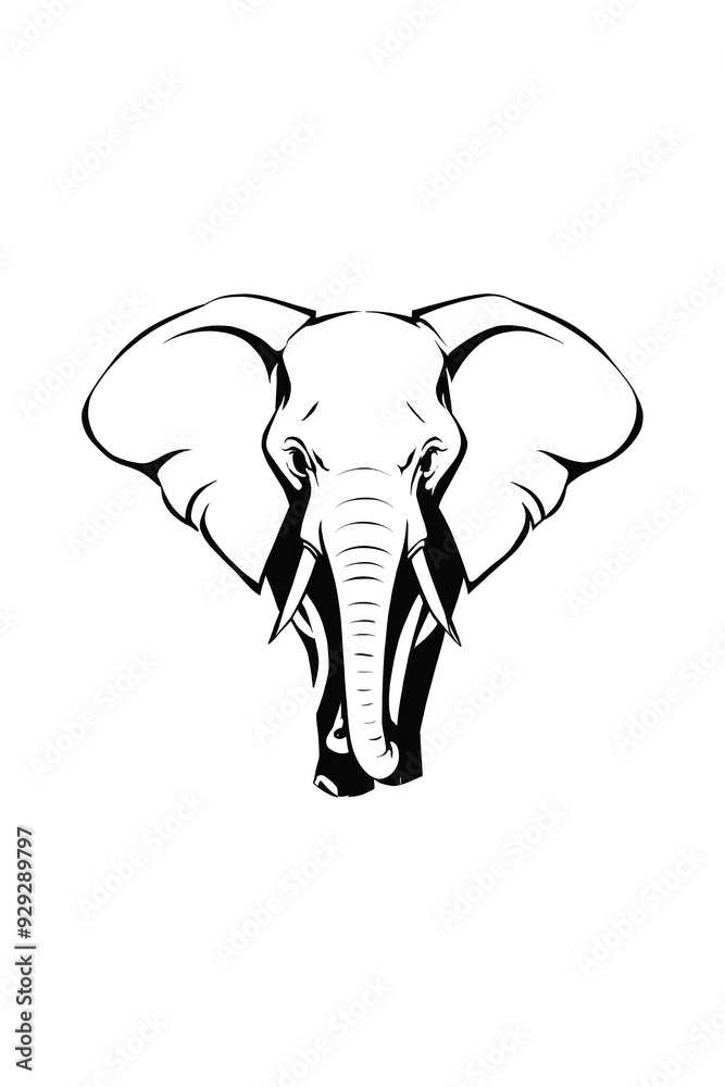 Minimalist Elephant Logo on White Background Minimalist Elephant Logo on White Background