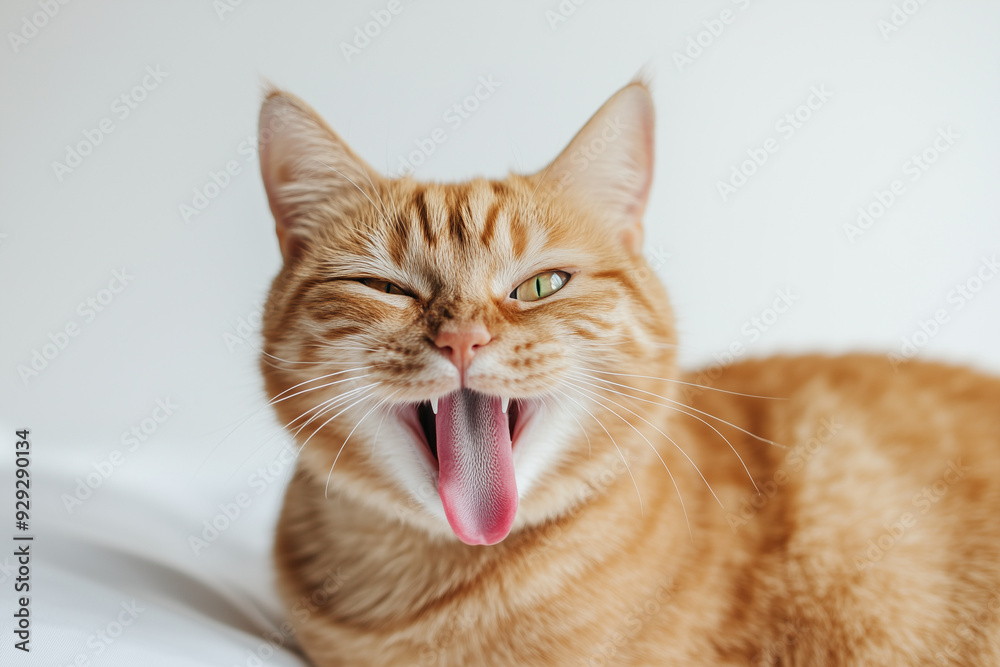 cute orange cat sticking his tongue out and winking cute orange cat sticking his tongue out and winking
