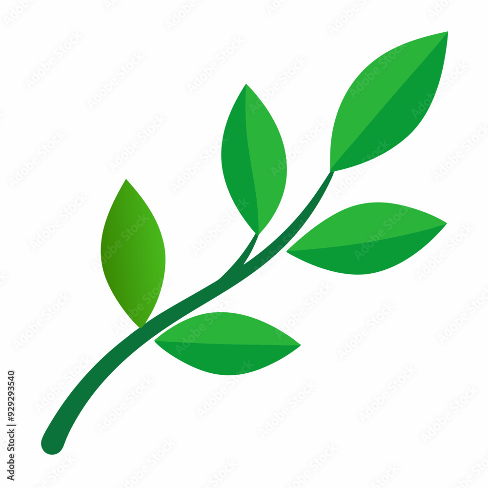 A branch with leaves art vector illustration