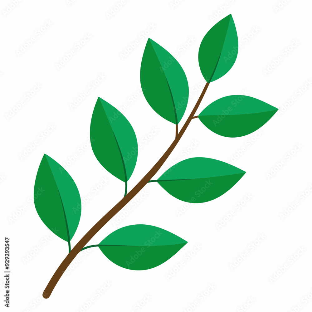 A branch with leaves art vector illustration