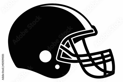 American Football Helmet Silhouette Vector, football helmet flat icon, Helmets black Clip art	