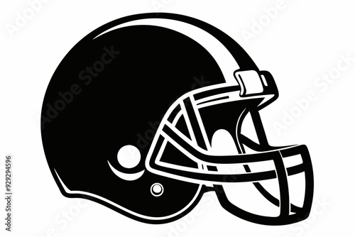 American Football Helmet Silhouette Vector, football helmet flat icon, Helmets black Clip art	