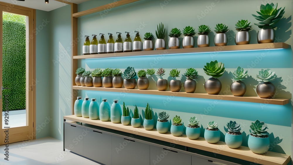 Interior of a modern flower shop. 3D rendering, 3D illustration. Interior of a modern flower shop. 3D rendering, 3D illustration.