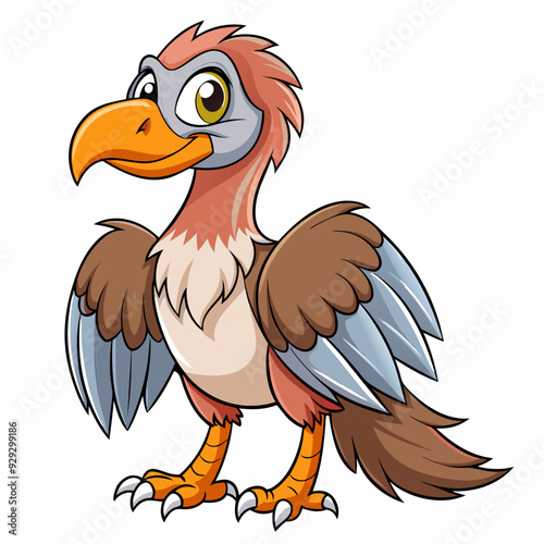 Vulture coloring art vector illustration