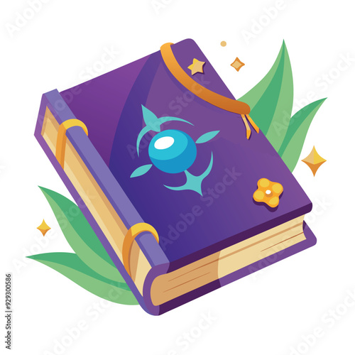 Magic Spell Book Vector Illustration