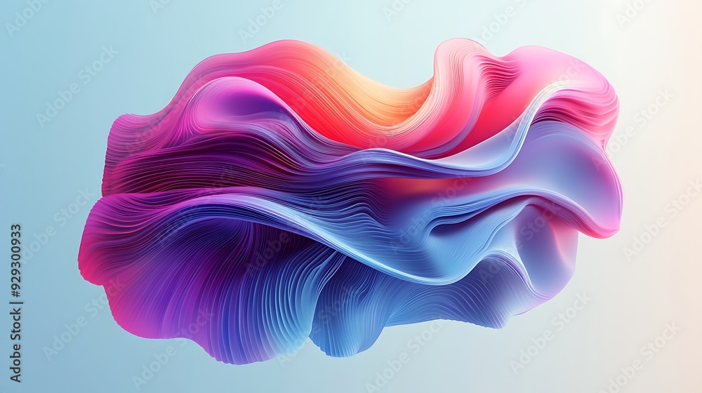 Abstract colorful liquid 3D wave with soft, smooth curves and a blue, pink, and purple gradient. Abstract colorful liquid 3D wave with soft, smooth curves and a blue, pink, and purple gradient.