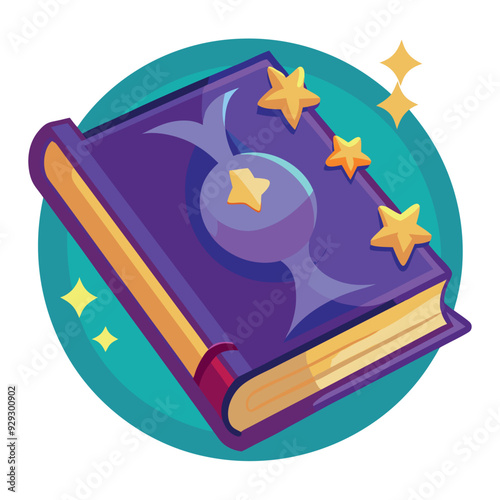 Magic Spell Book Vector Illustration