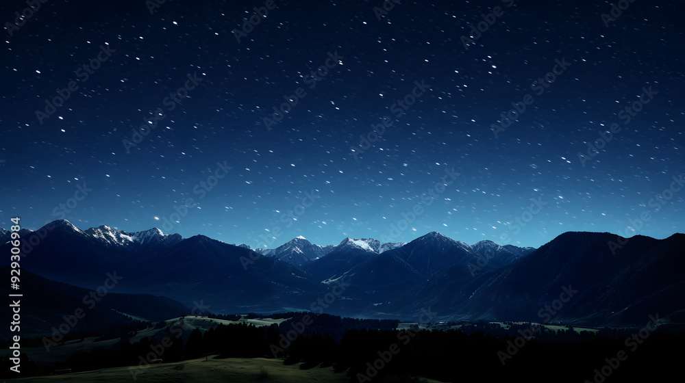 Beautiful photo of a night sky at dawn with stars and blue Beautiful photo of a night sky at dawn with stars and blue