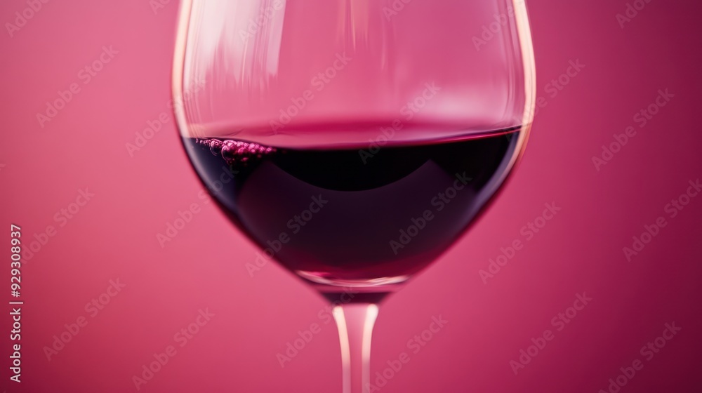 Close-up of a filled red wine glass against a vibrant pink backdrop, highlighting the rich color and clarity of the wine. Close-up of a filled red wine glass against a vibrant pink backdrop, highlighting the rich color and clarity of the wine.
