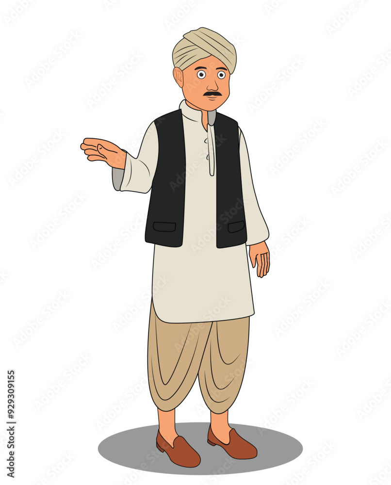 Indian village rich man cartoon character design Indian village rich man cartoon character design