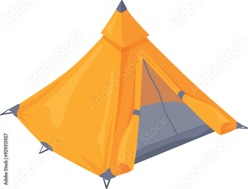 Camping tent icon. Tourist outdoor cartoon shelter