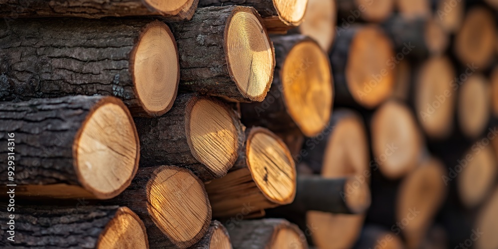 A close-up view of neatly arranged piles of freshly cut logs, showcasing their rough texture and natural wood patterns. A close-up view of neatly arranged piles of freshly cut logs, showcasing their rough texture and natural wood patterns.