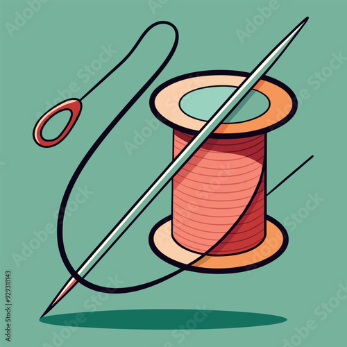 Needle and Thread Vector Illustration