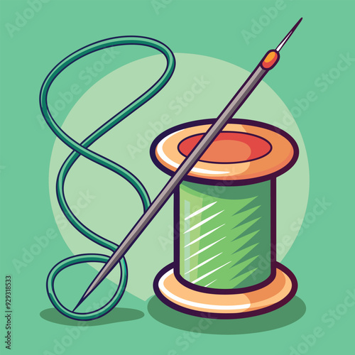 Needle and Thread Vector Illustration