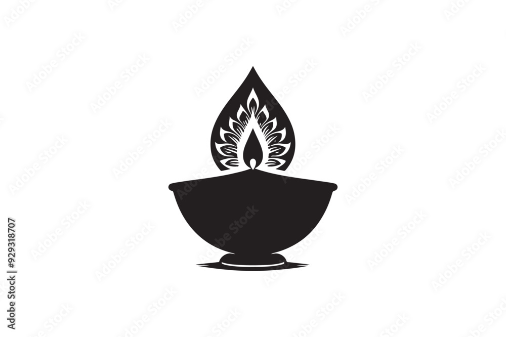 Diwali lamp silhouette vector illustration Diwali lamp silhouette vector illustration