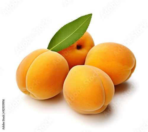 apricots isolated on a white background with a clipping path