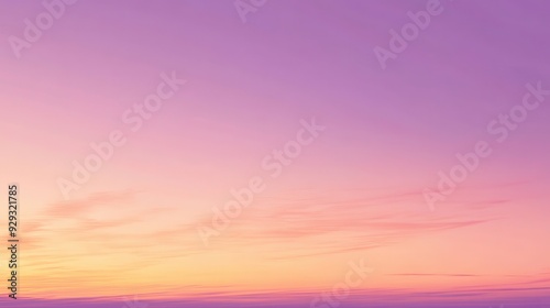 A serene gradient sky transitioning from purple to orange at sunset.