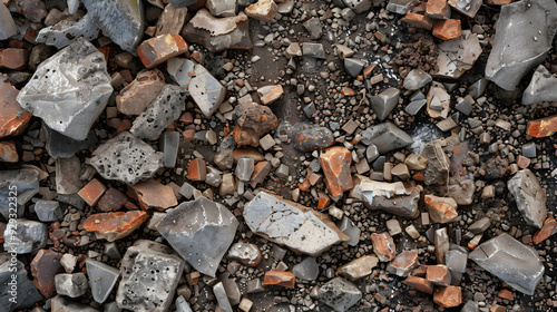 Wallpaper Mural Intricate Close-up of Rubble Texture Showcasing Shattered Rocks and Fragmented Bricks in Densely Packed Composition Torontodigital.ca