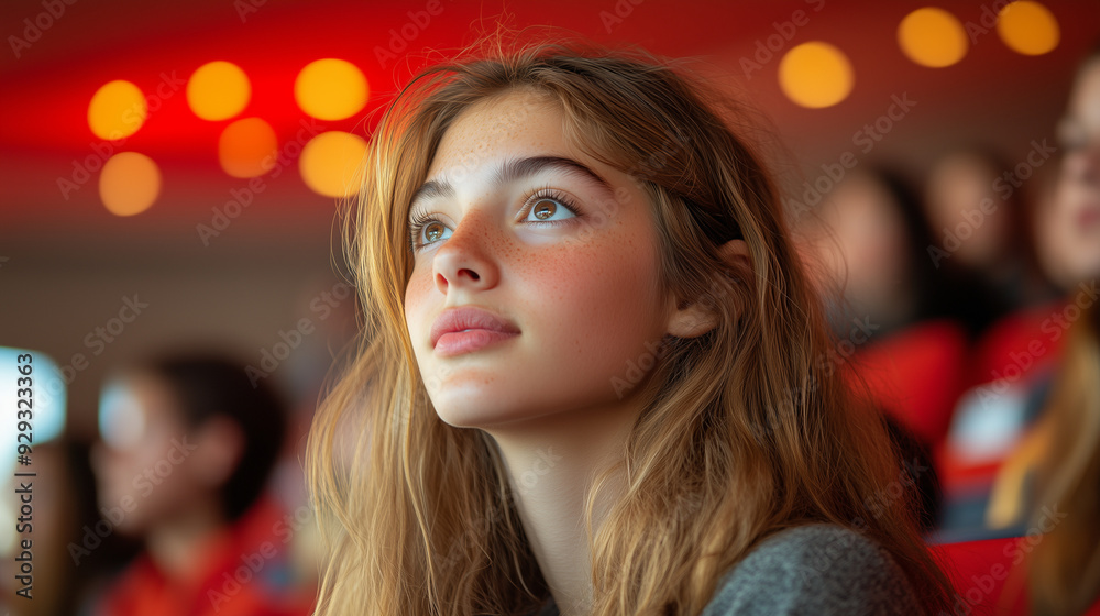 Fototapeta premium Youth attending a TEDx event, captivated by the speakers and their inspiring stories.