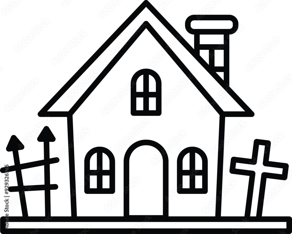 isolate black and white vampire castle flat icon isolate black and white vampire castle flat icon