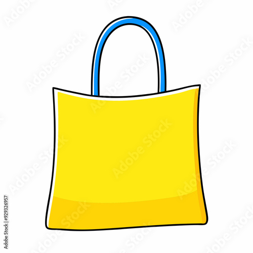 Yellow blue shopping bag stock illustration