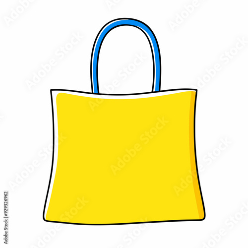 Yellow blue shopping bag stock illustration