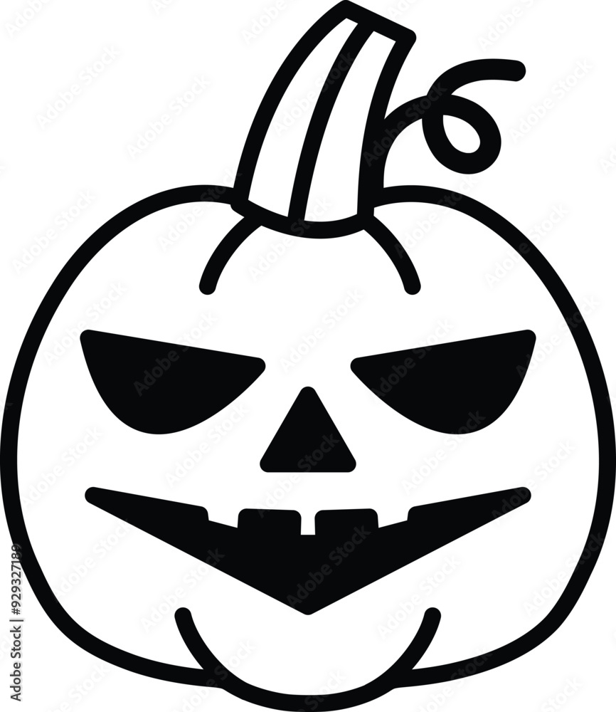 isolate black and white halloween pumpkin flat icon isolate black and white halloween pumpkin flat icon