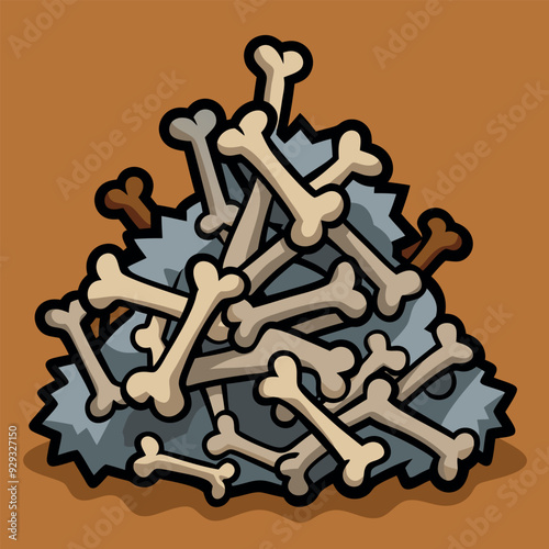 Pile of Bones Vector Illustration
