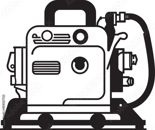 High-Resolution Vector Illustration of an Advanced Welding Machine for Industrial Use
