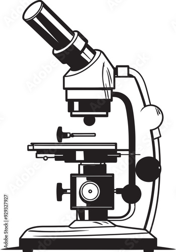 Scientific Microscope Icon in Vector