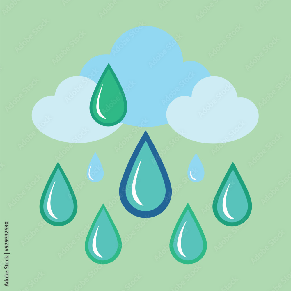Raindrops Vector Illustration