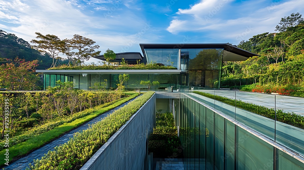 Fototapeta premium A Sleek Futuristic Home with Advanced Features 