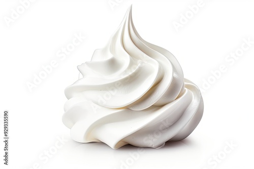 Whipped cream isolated on white background