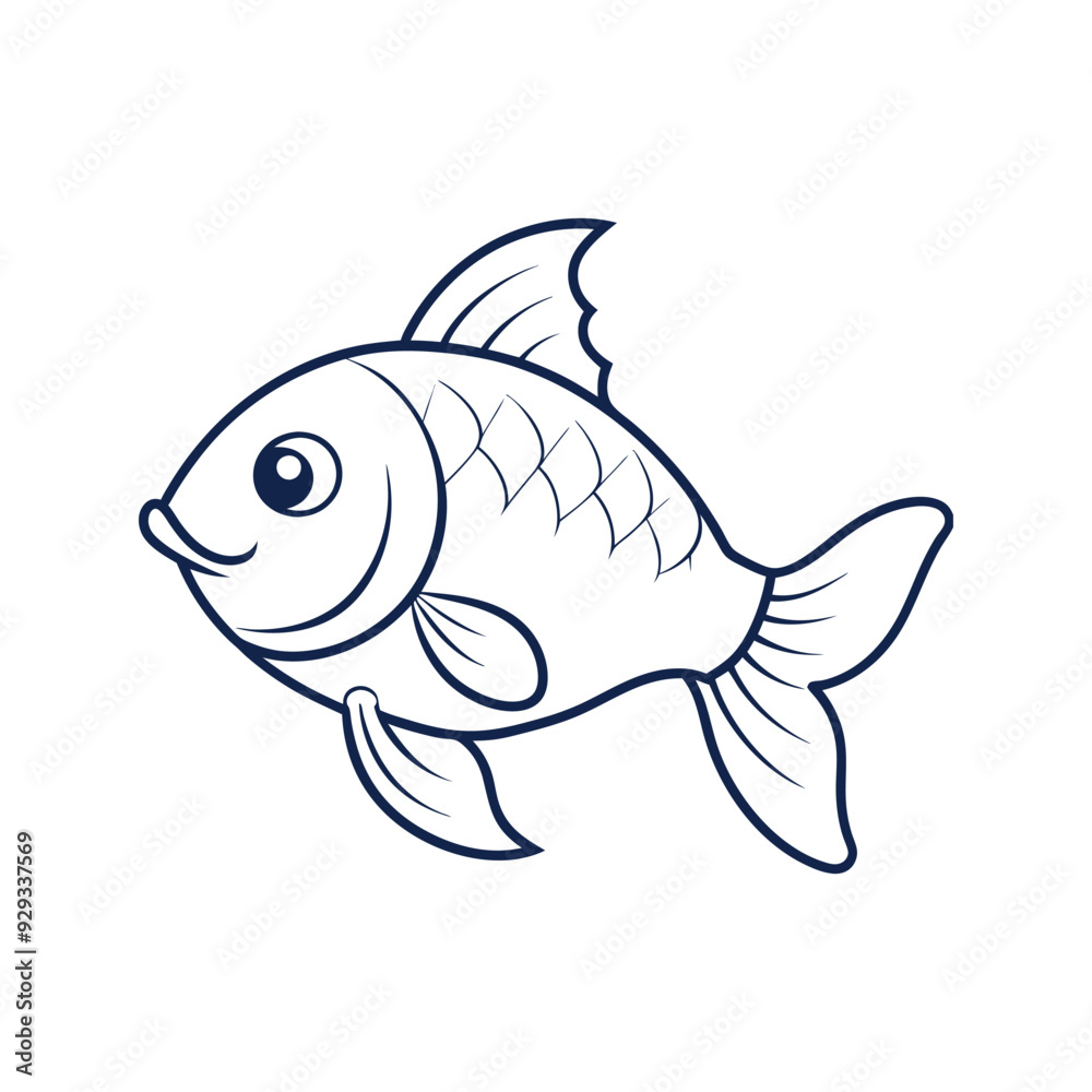 Fish Line art vector Illustration