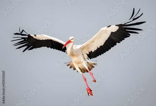 white stork in flight