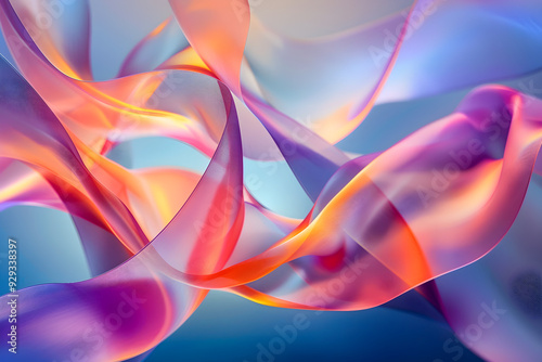 Wallpaper Mural Elegant Ribbon Element Flowing Across Frame with Dynamic Curves and Vibrant Colors Torontodigital.ca