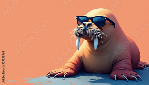 walrus wearing sunglasses photo