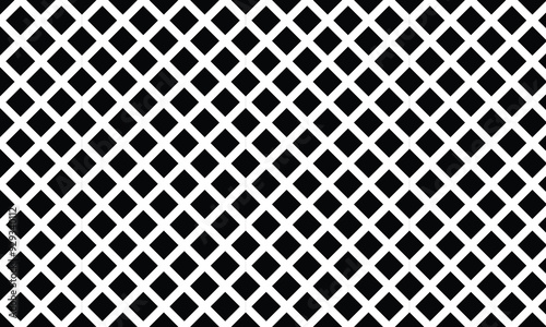 Seamless black and white diamond lattice pattern with a geometric grid design, perfect for modern backgrounds and textile designs. vector illustration