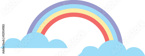 Rainbow in clouds color icon. Sky miracle symbol