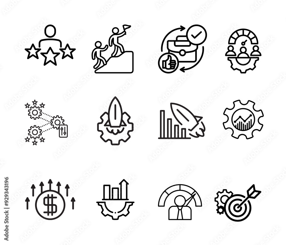Icon set Star rating Line illustration vector style. Icon set Star rating Line illustration vector style.