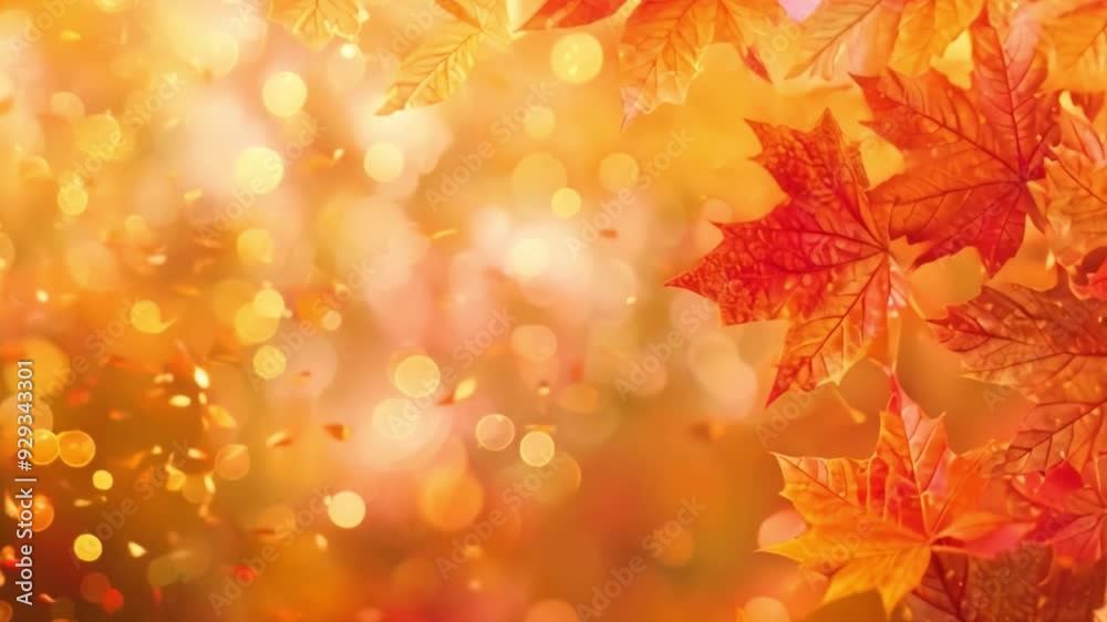 Vibrant golden leaves shimmer in the sunlight, capturing the essence of autumn with a backdrop of sparkling bokeh. Vibrant golden leaves shimmer in the sunlight, capturing the essence of autumn with a backdrop of sparkling bokeh.